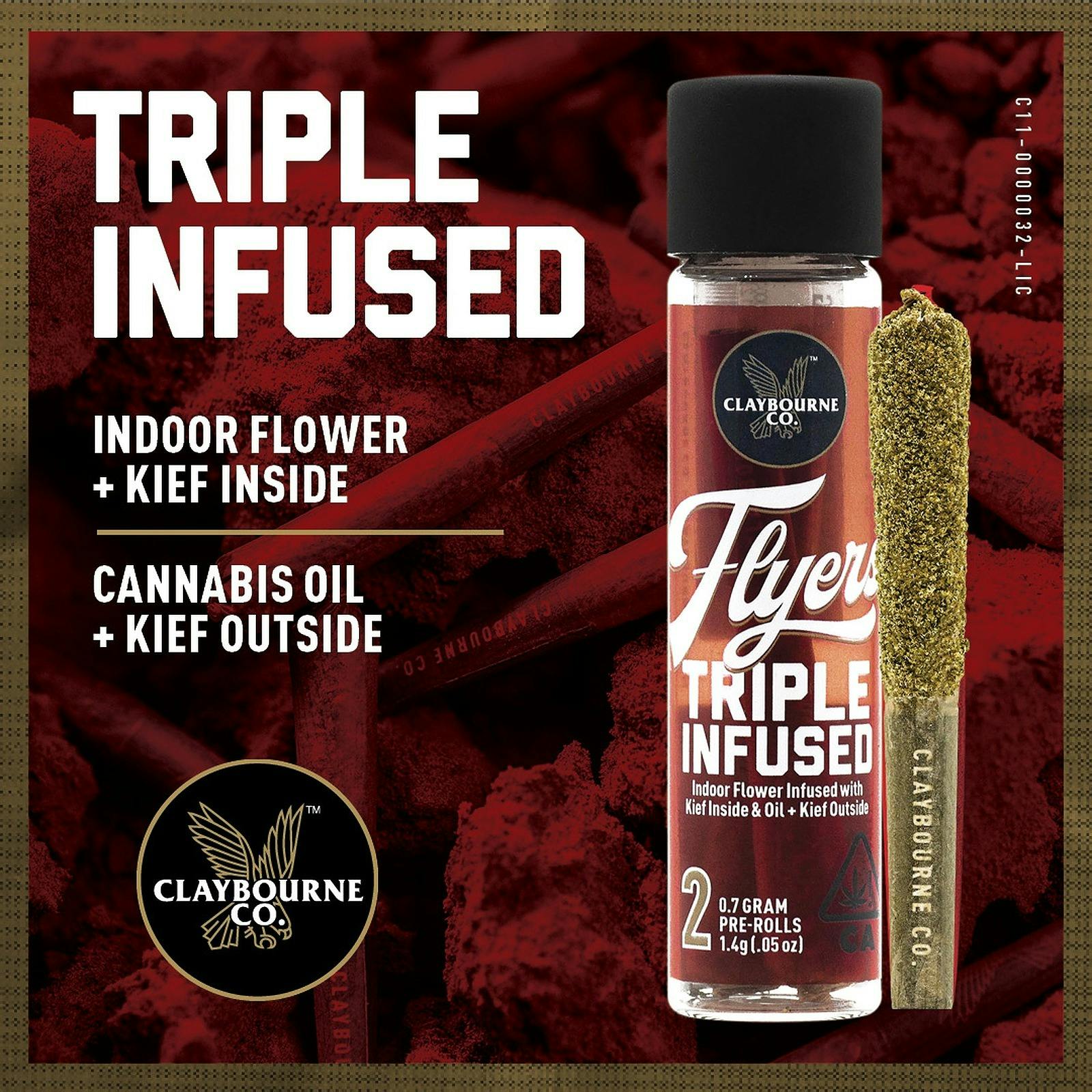 Claybourne Co. Black Triangle OG (1.4g) Flyers Triple Infused Pre
