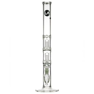 Photo of LA Pipes 20” 5mm Thick Double Showerhead Straight Tube Bong