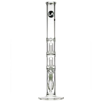 Photo of LA Pipes 20” 5mm Thick Double Showerhead Straight Tube Bong