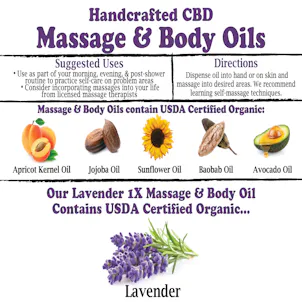 Photo of 4oz Lavender 1X Massage & Body Oil (500mg CBD)