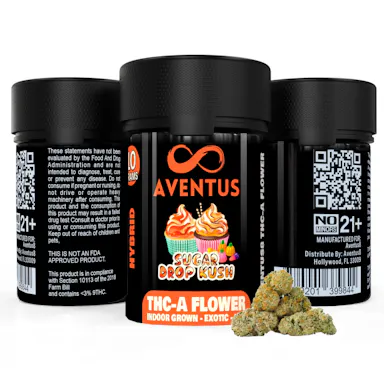 AVENTUS8 THC-A Flower Delta 8 THC Sugar Drop Kush 10g