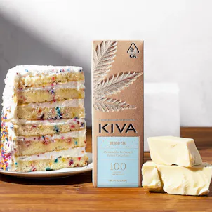 Photo of 5mg Kiva 'Birthday Cake' White Chocolate Bar 100mg THC total
