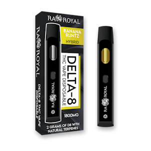 Photo of R.A. Royal Delta-8 Vape: Banana Runtz (Hybrid)