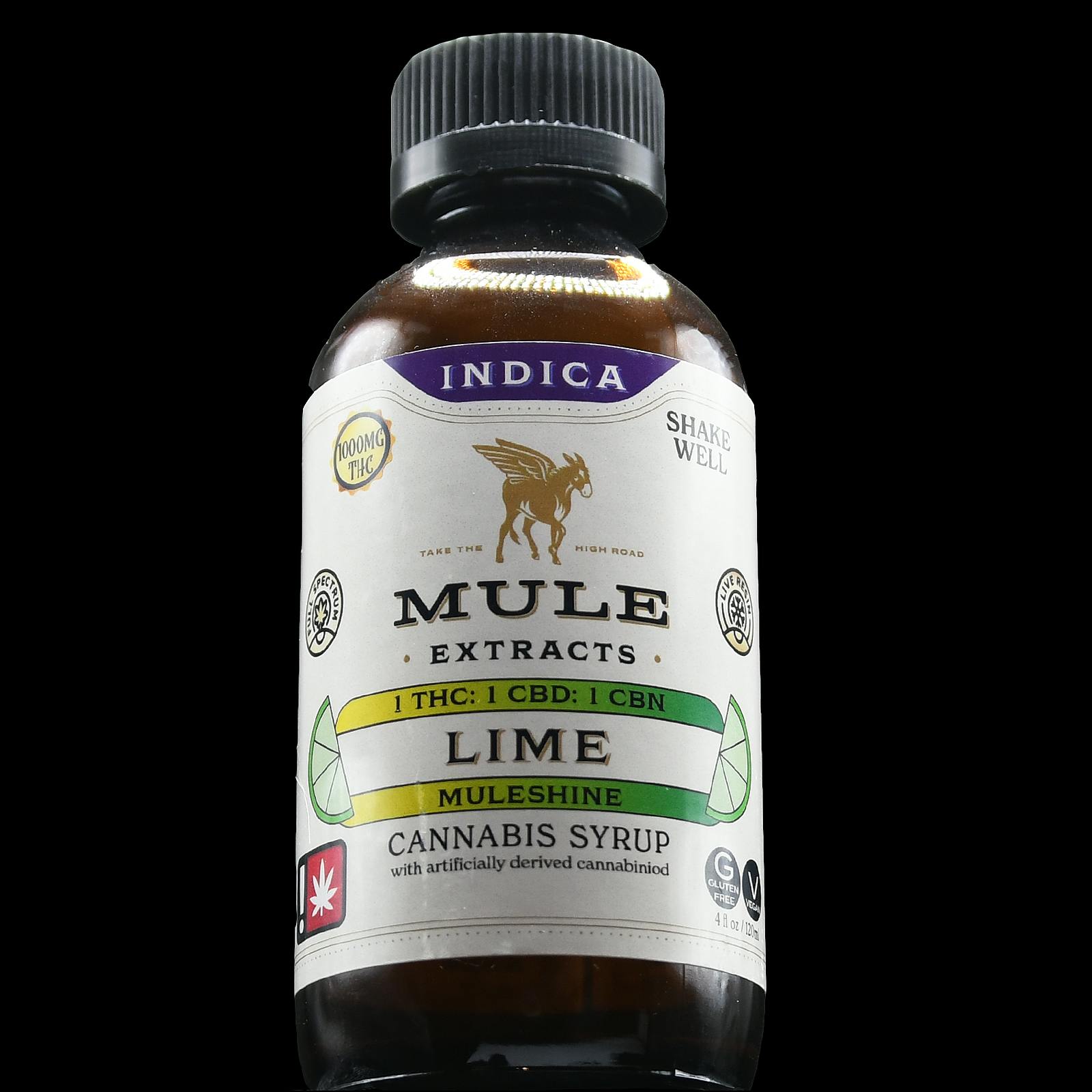 Mule Extracts 1000mg Frosted Lime 111 THC CBD CBN Muleshine Indica