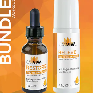 Photo of CANVIVA WORKOUT Bundle – RESTORE Tincture 500mg & RELIEVE Roll-On 300mg