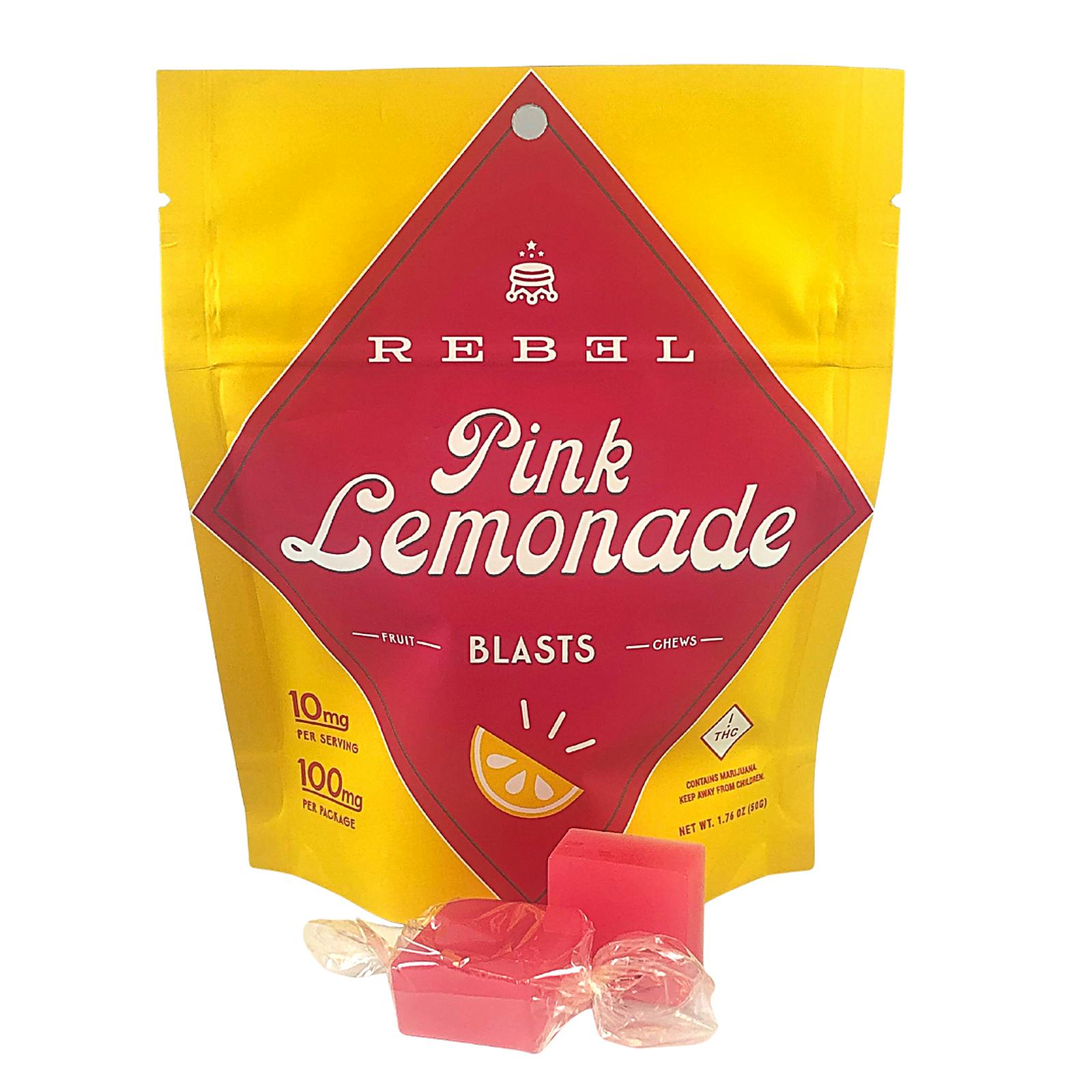 Rebel Edibles Pink Lemonade Blasts [10pk] (100mg) Leafly