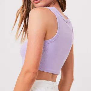 Photo of Afends Womens Chloe - THC Essentials - Hemp Ribbed Crop Tank - Orchid