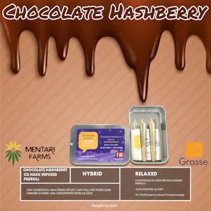 Photo of Chocolate Hashberry Solventless Ice Hash Infused PreRoll 2g 4 Pack