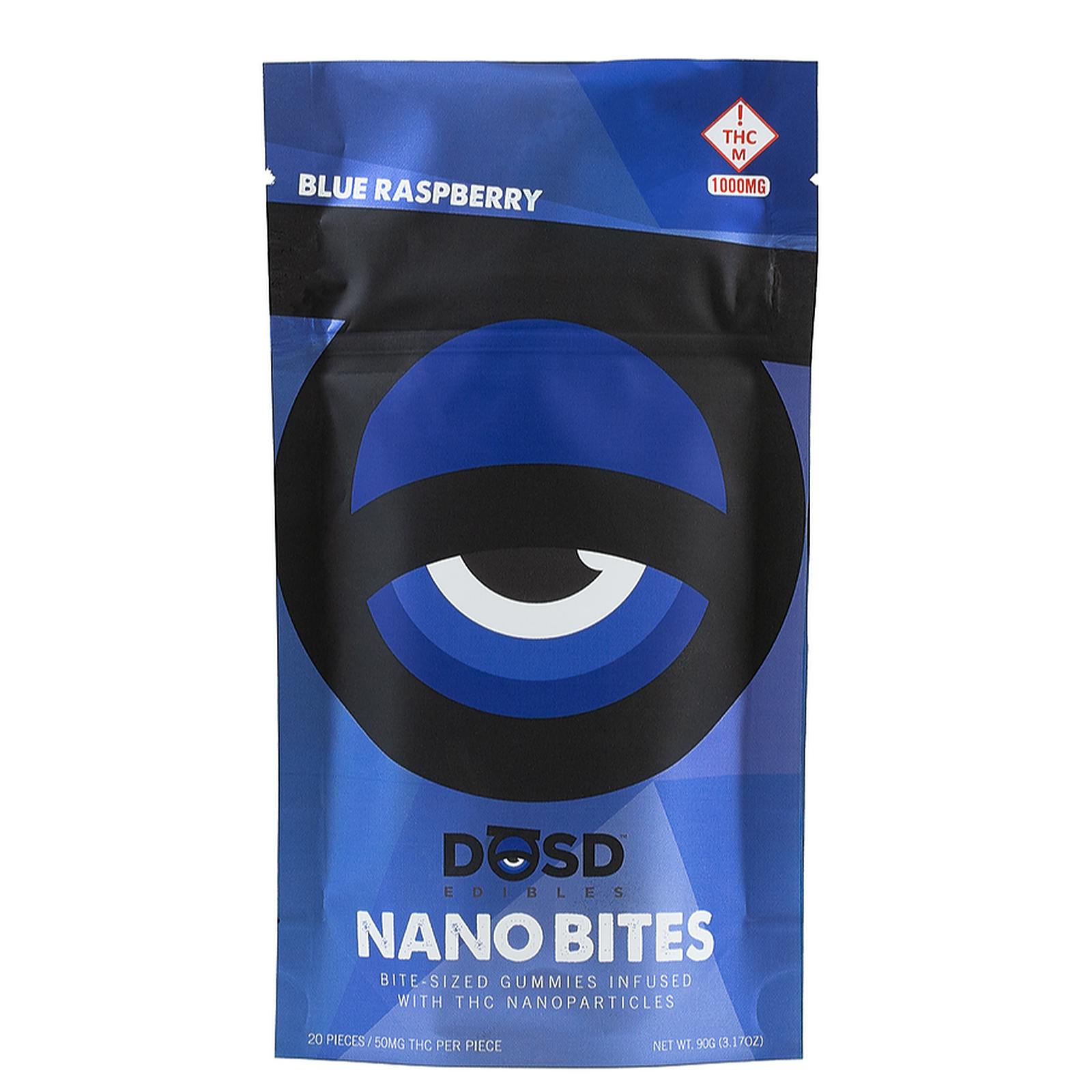 DŌSD Edibles Nano Bites Blue Raspberry 1000mg Leafly