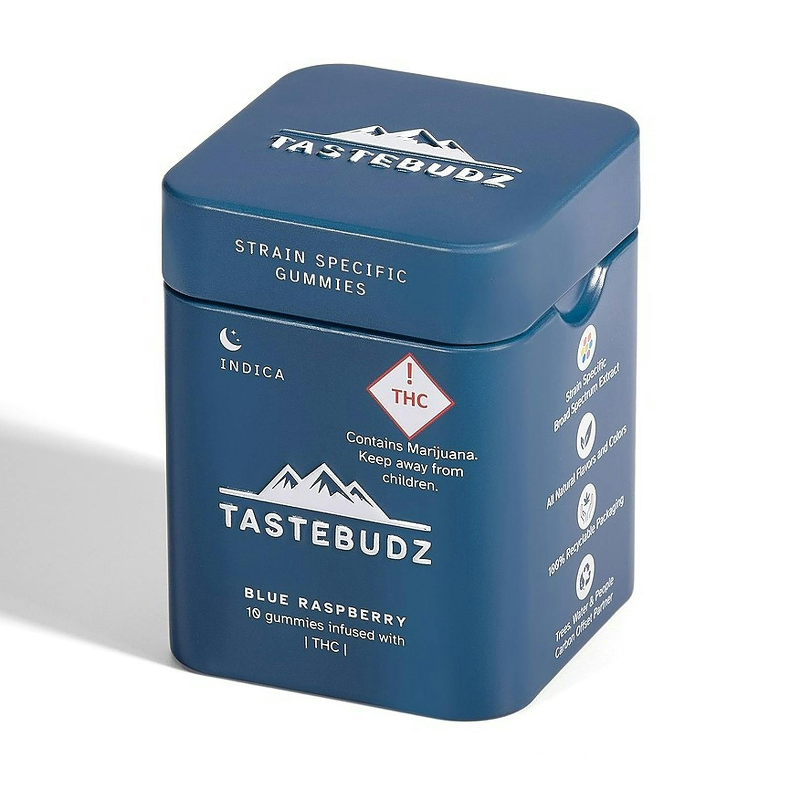 TasteBudz Blue Raspberry Indica Rosin Gummies THC Leafly