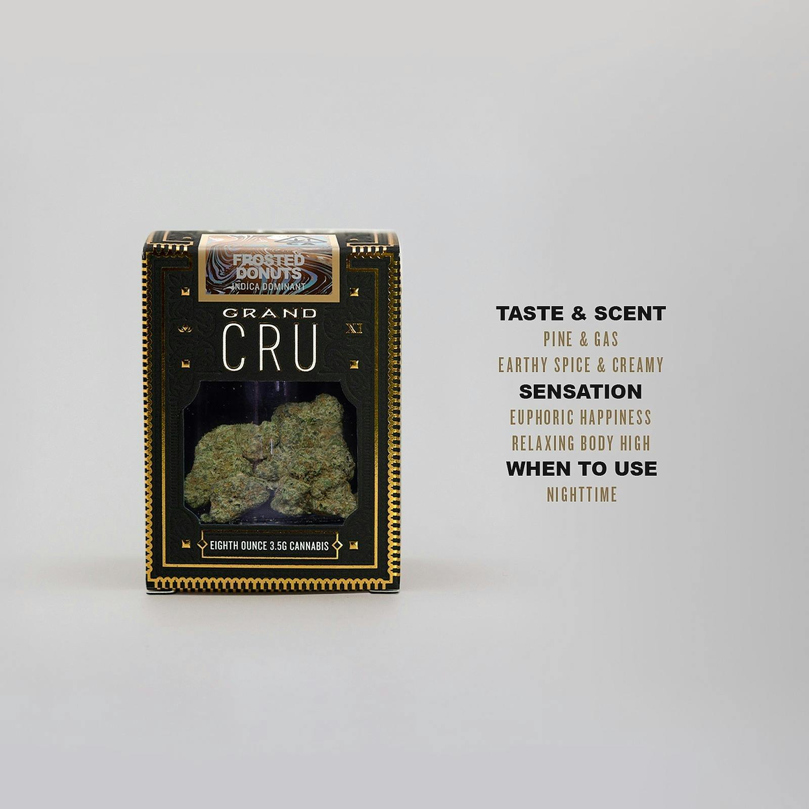 CRU Cannabis Frosted Donuts GRAND CRU 3.5G Indica Flower Leafly