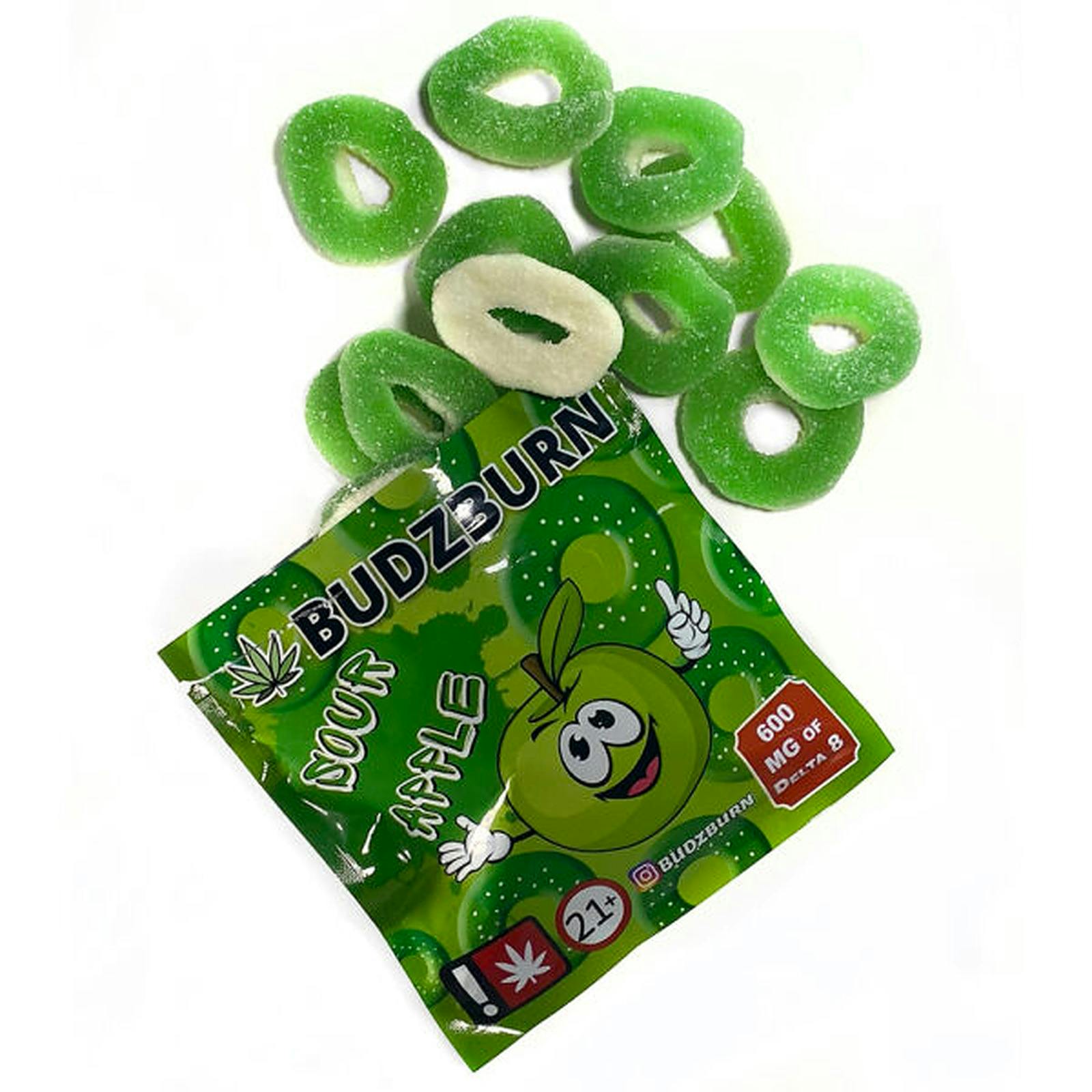 Budzburn Wholesale Delta 8 Delta 8 Sour Apple Rings 600mg Leafly 8518