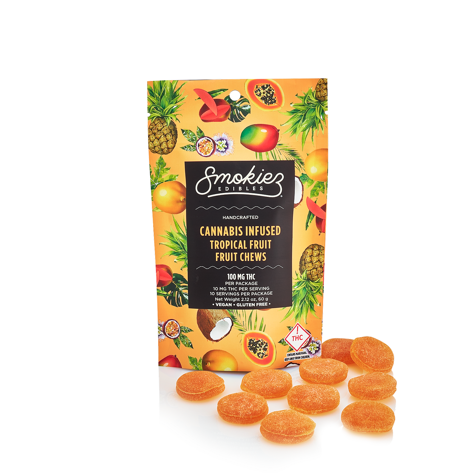 Smokiez Edibles: Smokiez SATIVA Tropical Fruit Chews - 100mg 10pk - OH ...