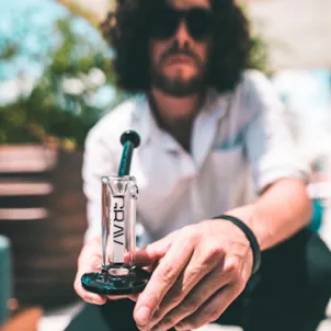 Photo of 7" Grav Upright Bubbler- Black Decal