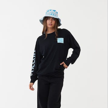 Photo of Afends Unisex Broccoli - Unisex Hemp Long Sleeve T-Shirt - Black