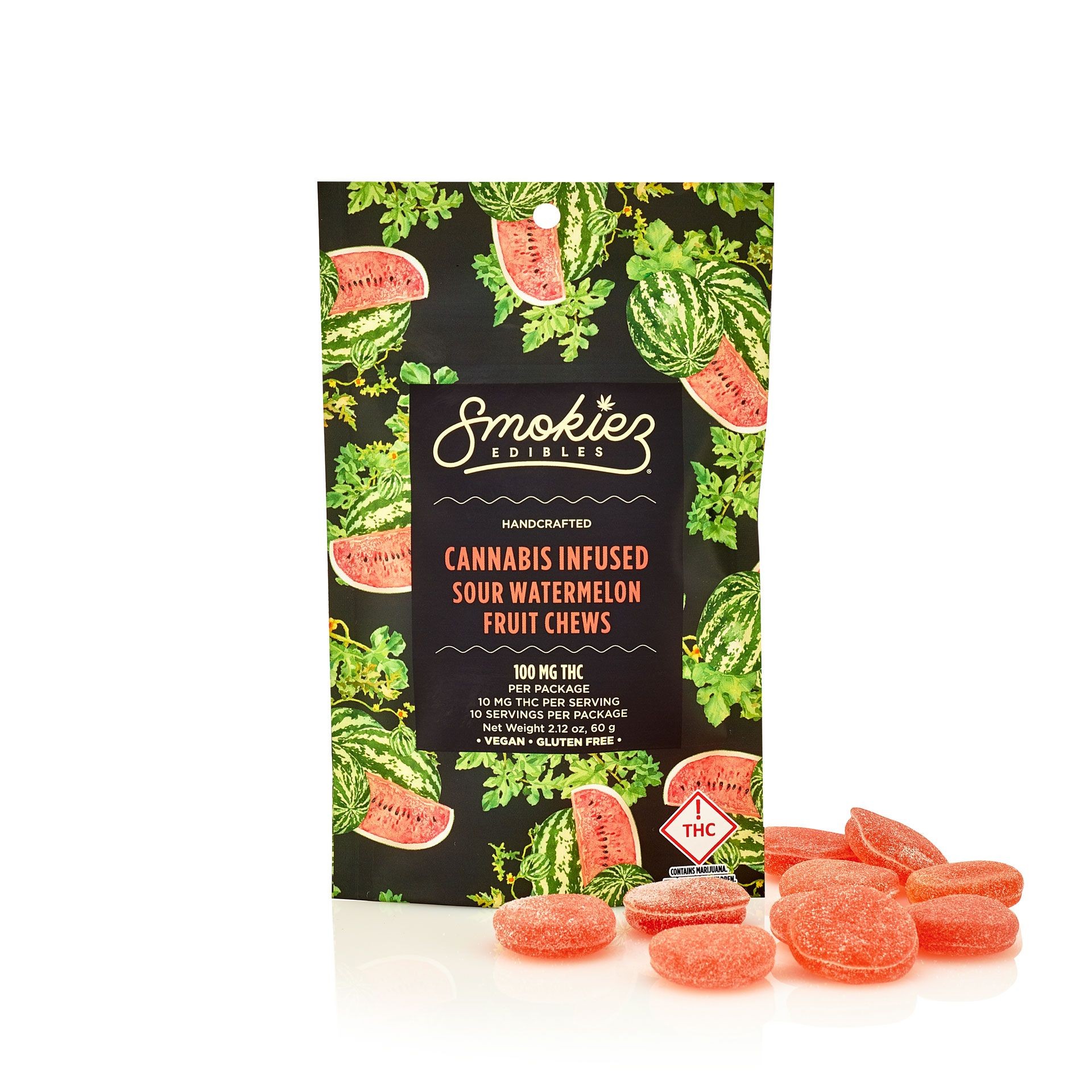 Smokiez Edibles: Sour Watermelon Fruit Chews, 100mg THC - CO | Leafly