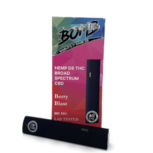 Photo of BOMB Berry Blast Live Resin Hemp D-8-THC Disposable Vaporizer