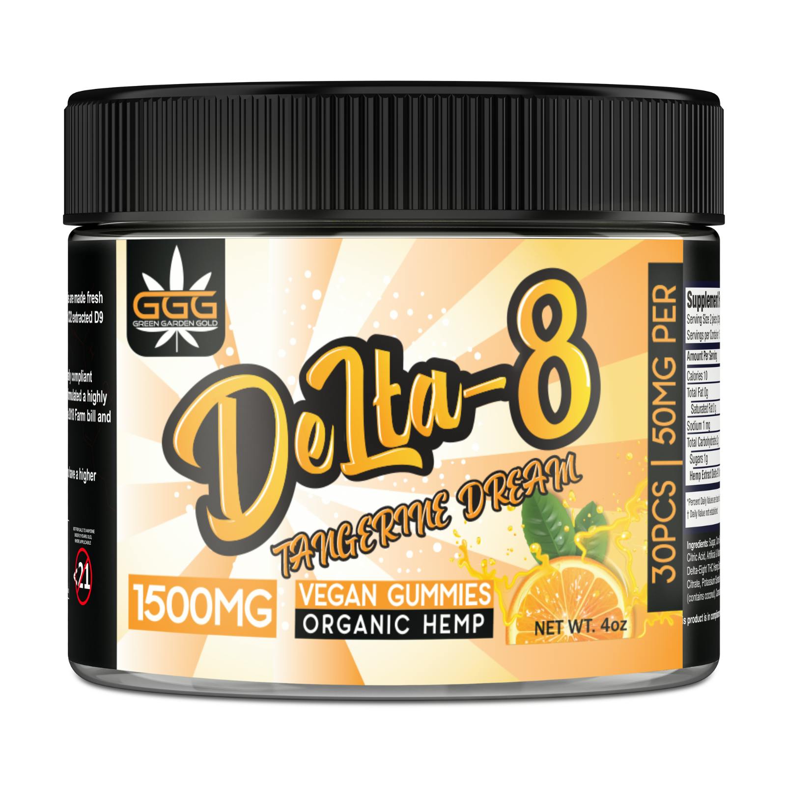 Green Garden Gold Delta8 THC 50mg Gummies Tangerine Dream Leafly