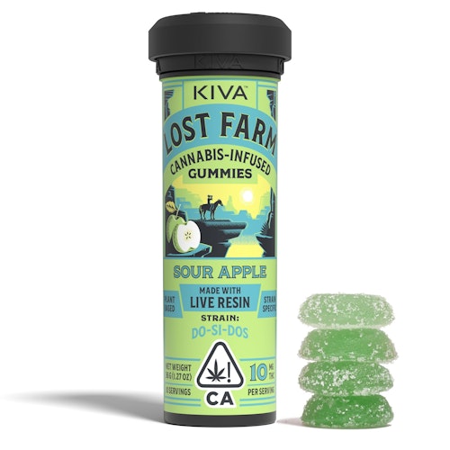 Lost Farm: 10mg Lost Farm 'Do-Si-Dos x Sour Apple' Live Resin Gummies 100mg THC total | Leafly