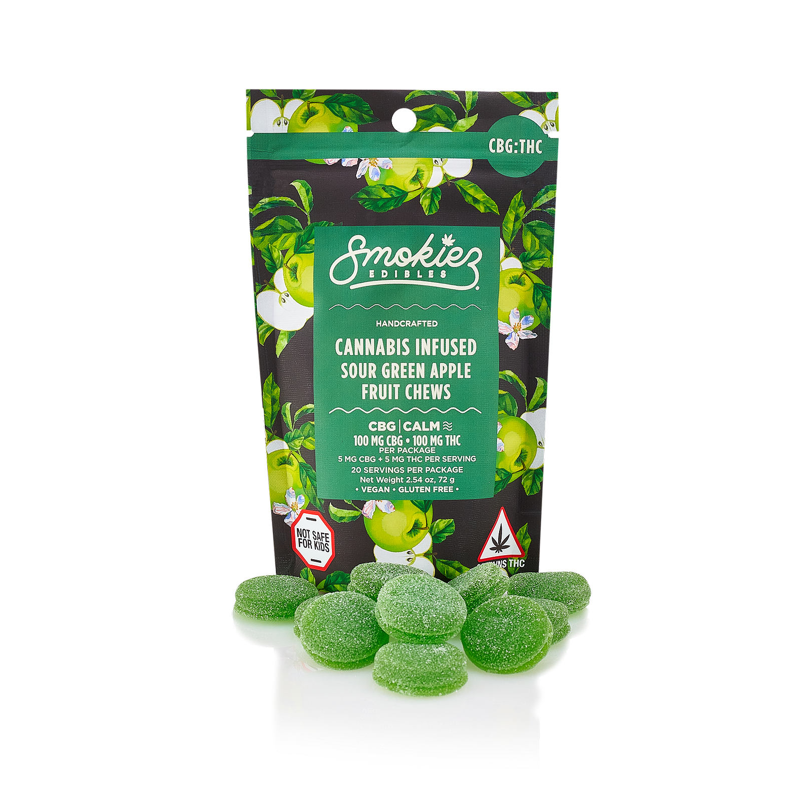 Smokiez Edibles: Smokiez Sour Green Apple 100mg CBG : 100mg THC 1:1 ...