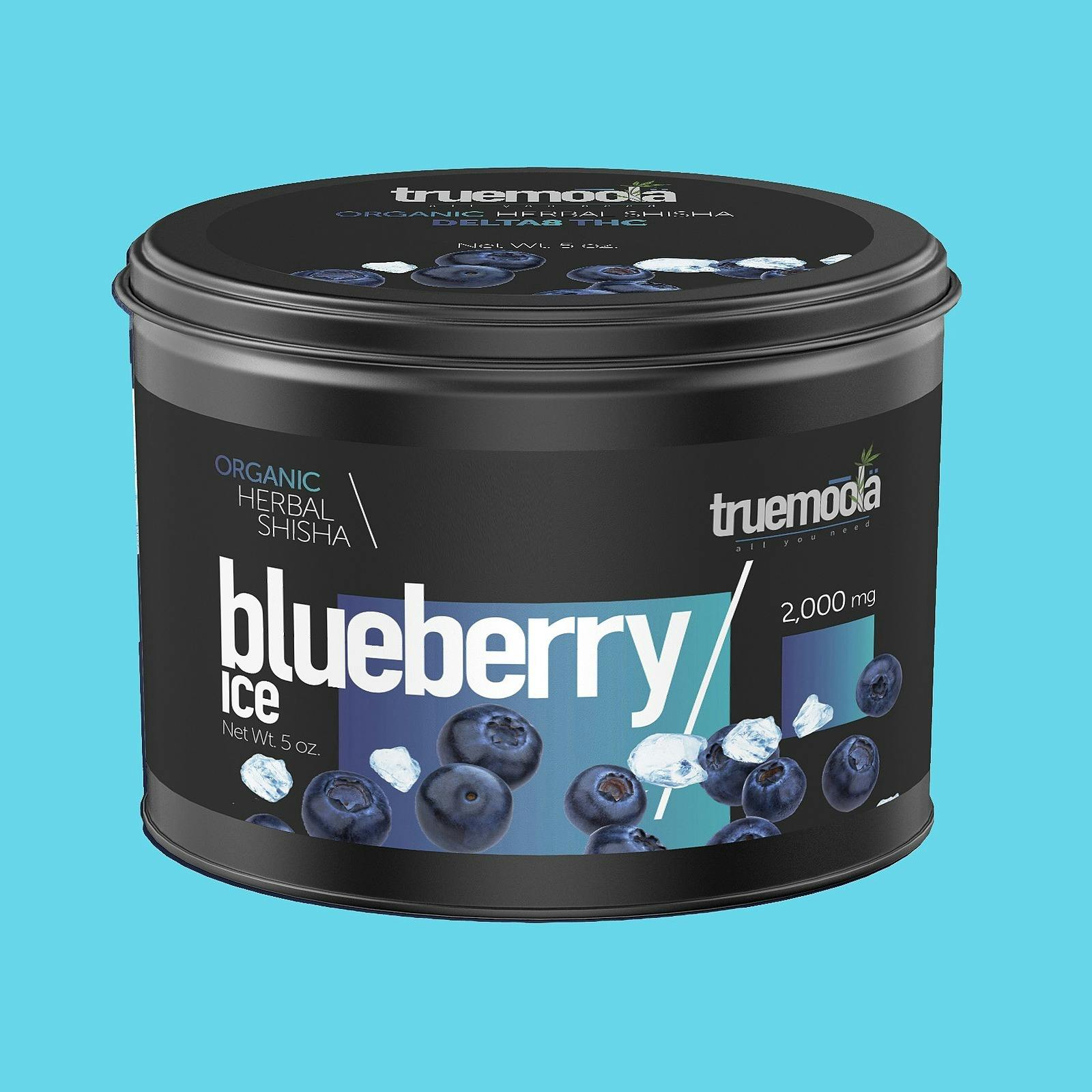 Truemoola 2000mg Blueberry Ice Organic Herbal Shisha Leafly