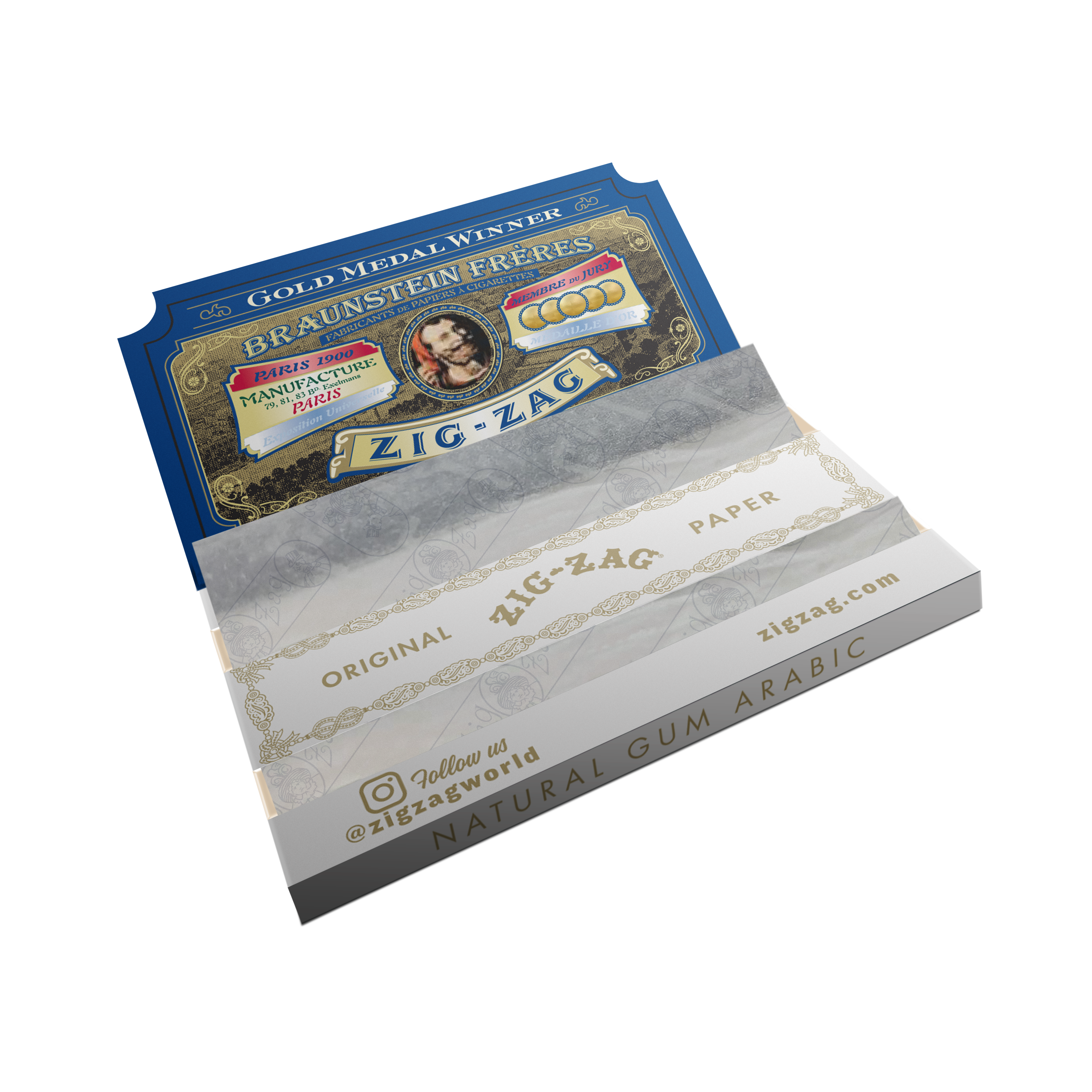 15-Pack Zig Zag White France Single Wide Rolling Papers - 32 Leaves Each (Total 480 Papers)