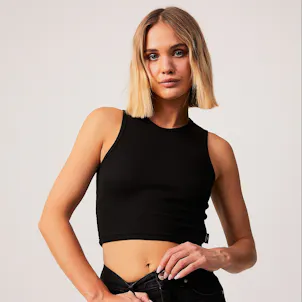 Photo of Afends Womens Dalston - THC Essentials - Hemp Ribbed Tank - Black