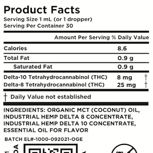 Photo of Delta 10 Tincture (1000mg)