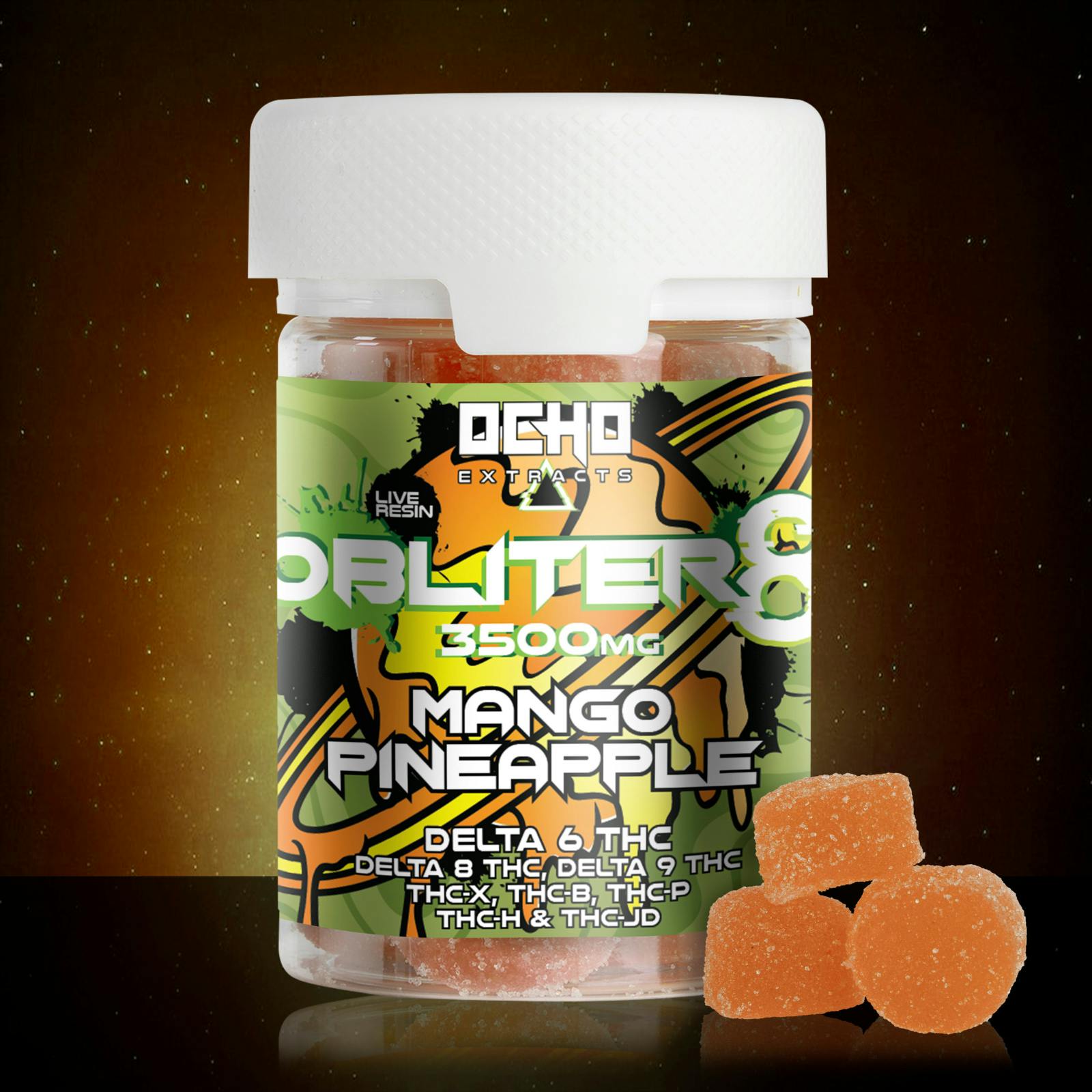 Ocho Extracts Obliter8 3500mg Live Resin Gummies Mango Pineapple
