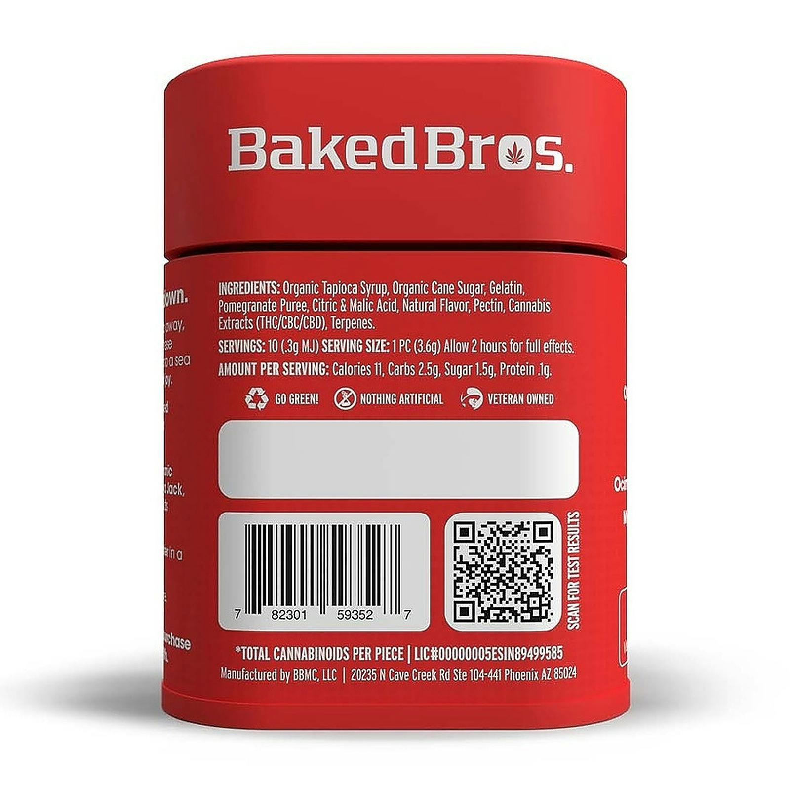 Baked Bros™ Baked Bros Happy 300mgTHC 300mgCBD 300mgCBC