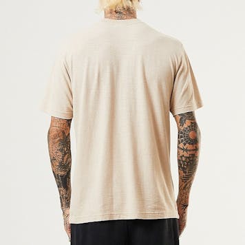 Photo of Afends Mens Classic - THC Essential - Hemp Retro T-Shirt - Bone