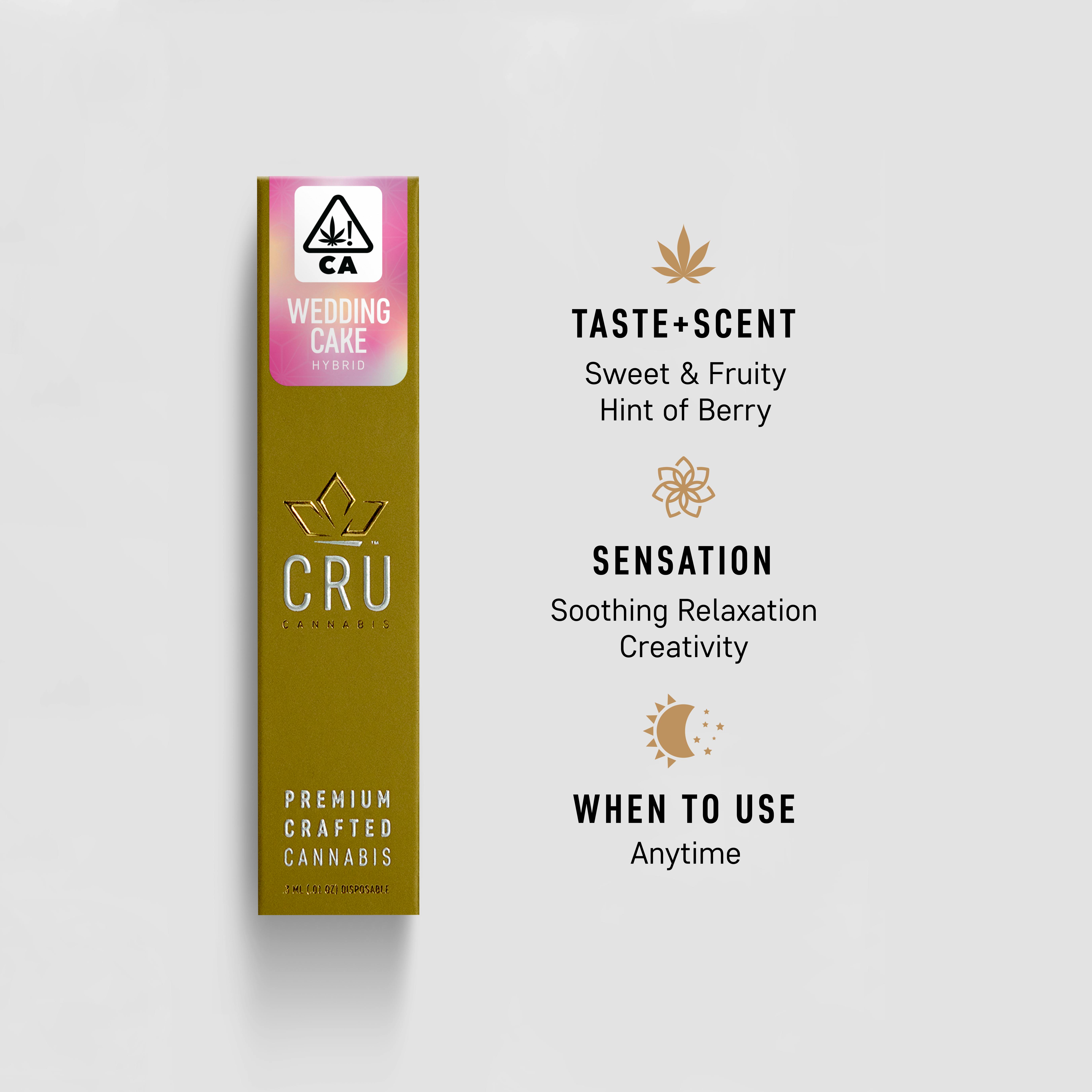 CRU Cannabis Wedding Cake Disposable Pen .3ml Leafly