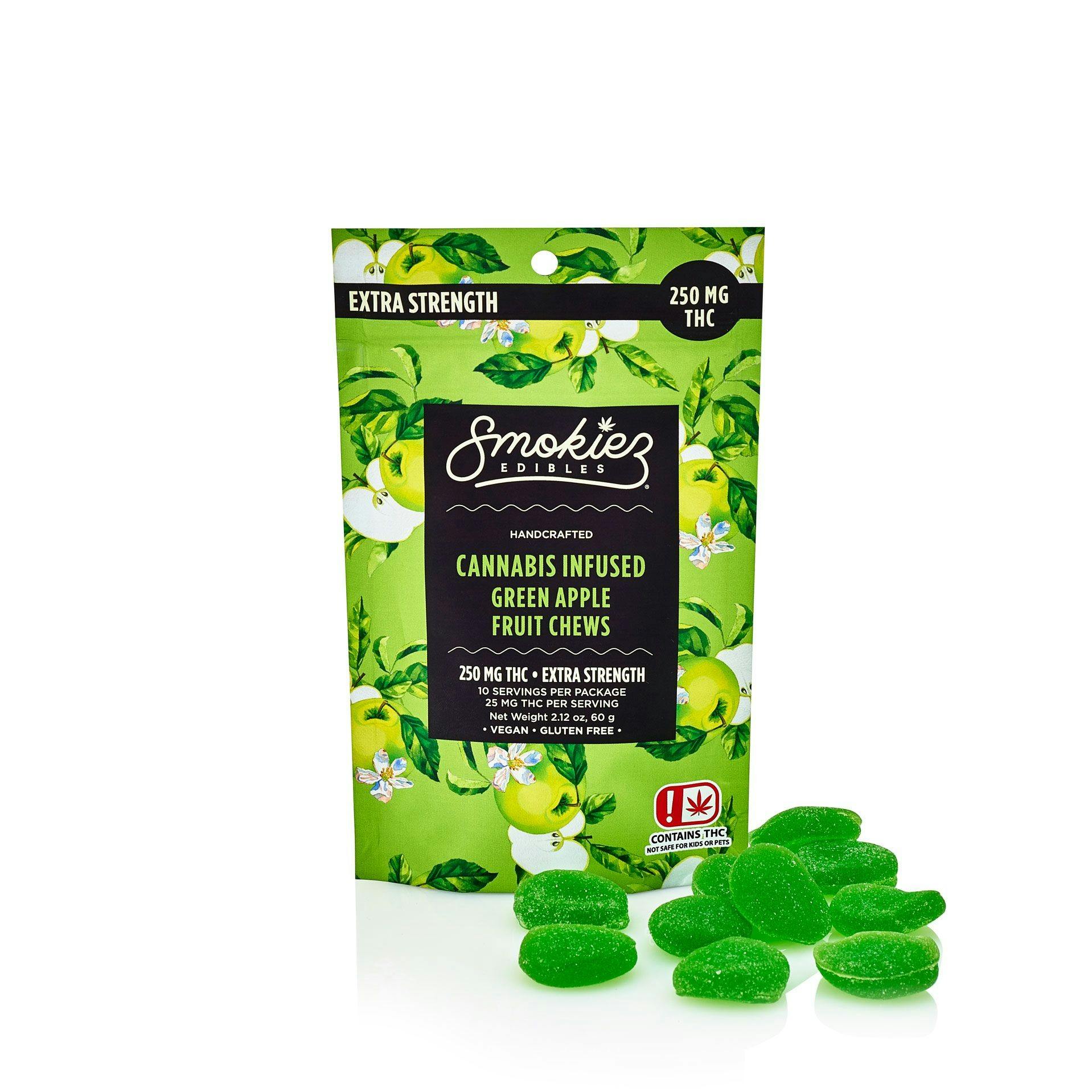 Smokiez Edibles Green Apple Fruit Chews 250mg THC OK Leafly
