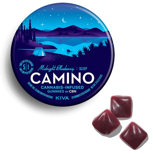 5mg : 1mg CBN Camino 'Sleep' Midnight Blueberry Gummies 100mg THC | 20mg CBN total