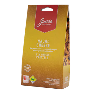 Photo of June’s Nacho Cheese Flavored Pretzels : 100mg THC 10 Pack