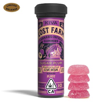 Photo of 10mg Lost Farm 'Pluot x Sugar Plum' Live Resin Gummies 100mg THC total