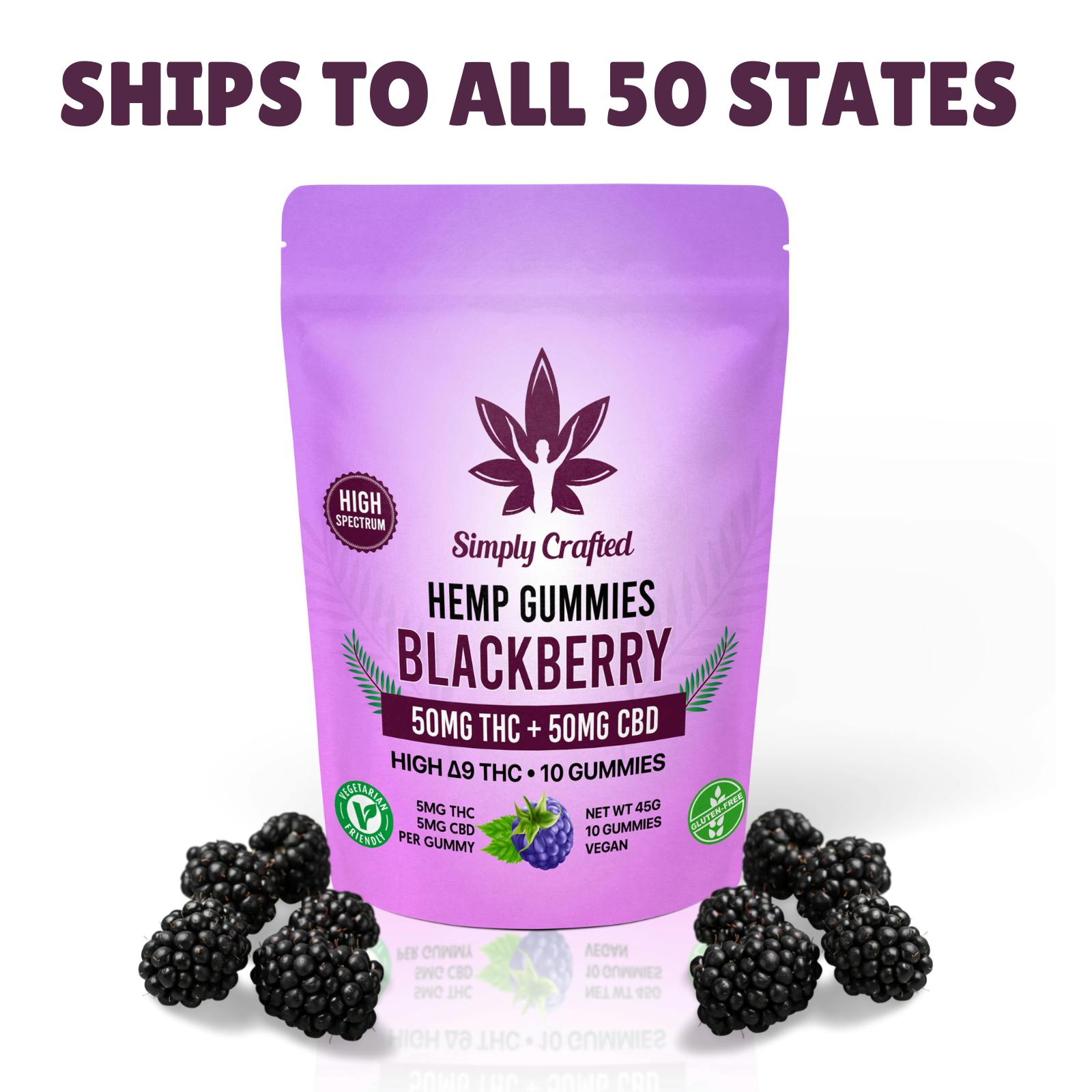 Simply Crafted Free Shipping Save 25 With Code Leafly Cbd Thc High Spectrum Hemp Gummies 1100