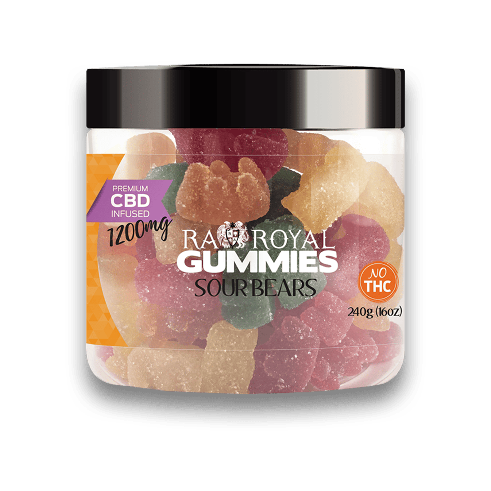 RA Royal R.A. Royal Gummies CBD Sour Gummy Bear Jar (1200 MG) Leafly
