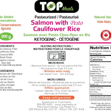 Photo of Salmon/w Pesto Cauliflower Rice Infused with 10 Mg of CBD- (Net weight 300 gr / 10.58 oz)- KETOGENIC