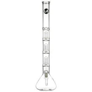 Photo of LA Pipes 26” 5mm Thick Triple Showerhead Perc Beaker Bong