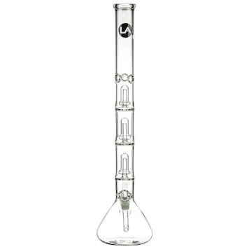 Photo of LA Pipes 26” 5mm Thick Triple Showerhead Perc Beaker Bong