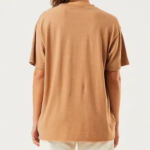 Photo of Afends Womens Slay - THC Essentials - Hemp Oversized T-Shirt - Chestnut