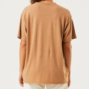 Photo of Afends Womens Slay - THC Essentials - Hemp Oversized T-Shirt - Chestnut