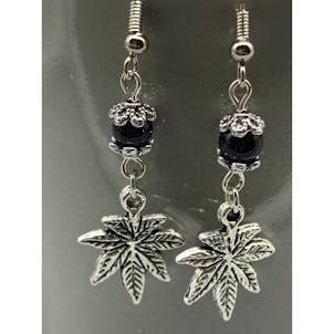 Photo of Handmade Cannabis Leaf Earrings.