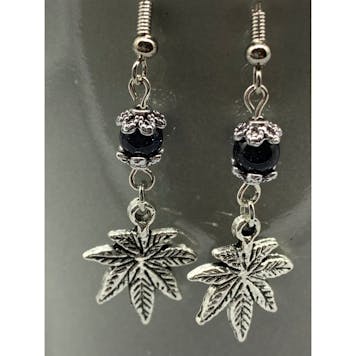 Photo of Handmade Cannabis Leaf Earrings.