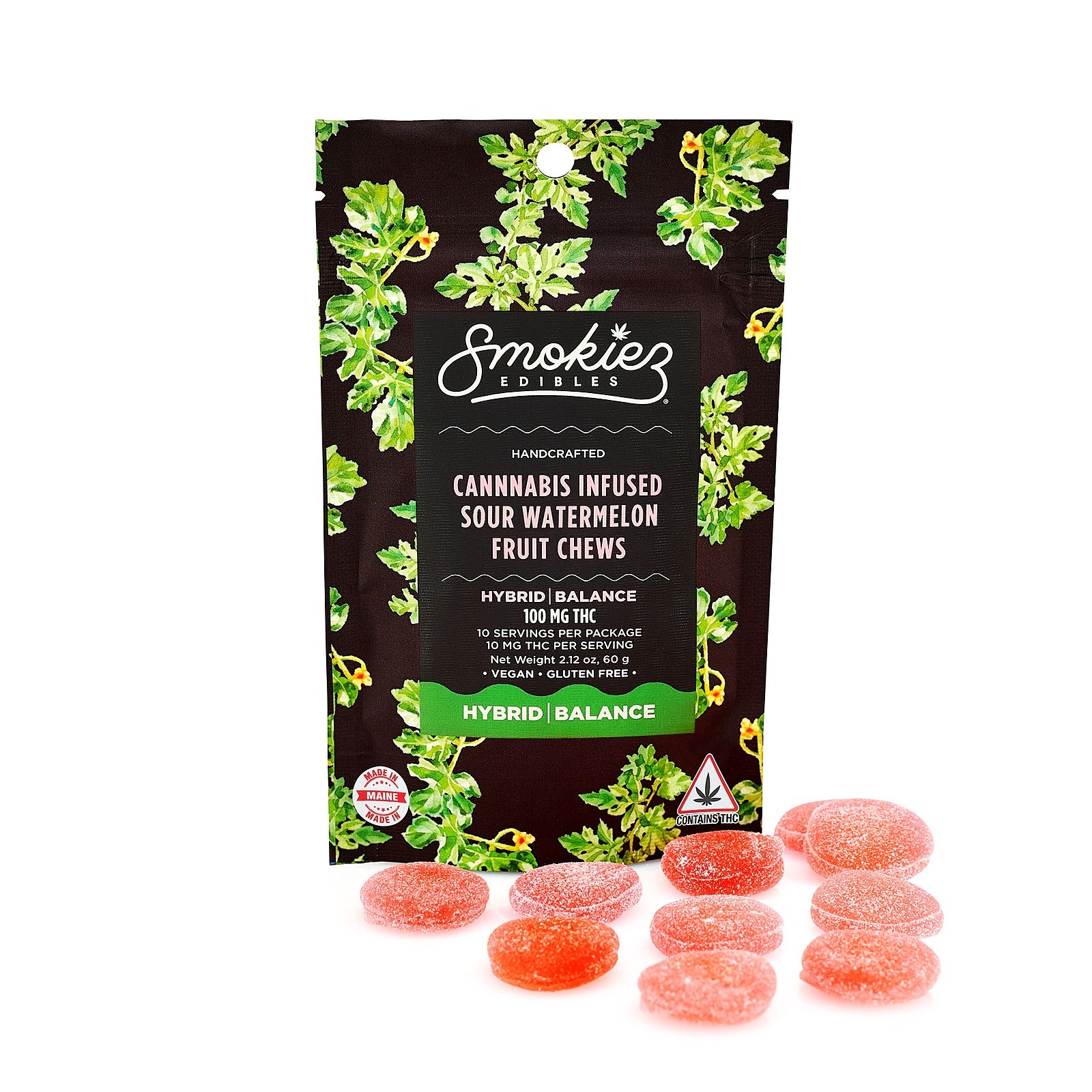 Smokiez Edibles: Smokiez HYBRID Sour Watermelon Fruit Chews - 100mg ...