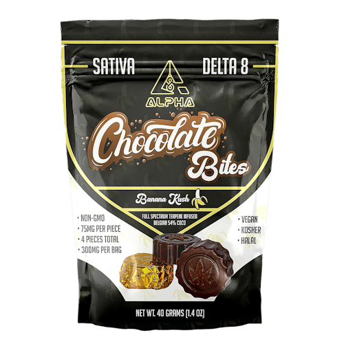 MedPlex 20 SALE Delta8 THC 300mg Chocolate Bites Vegan Banana Kush