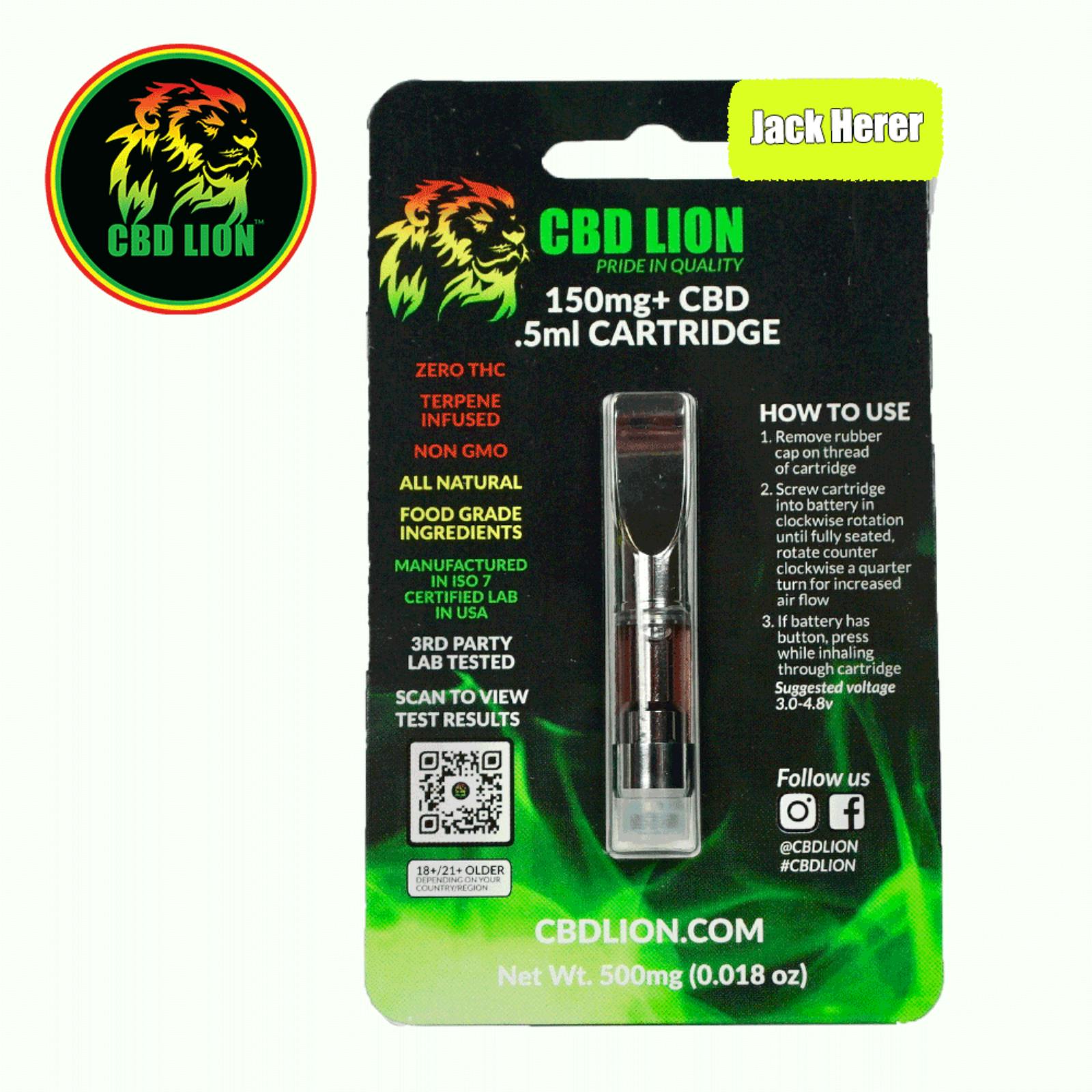 CBD LION 150mg Jack Herer CBD Disposable Cartridge Leafly