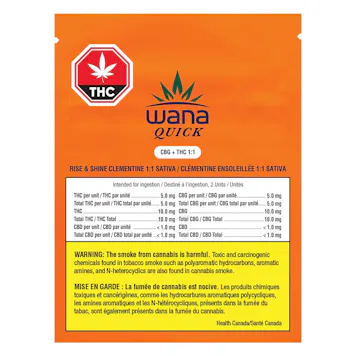 Photo of Wana Quick CBG Rise & Shine Clementine 1:1 Sativa