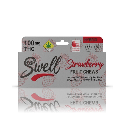 Hybrid Strawberry Fruit Chews 100mg 10-pack